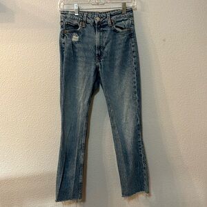 &Denim high waist flare cropped jeans size 2